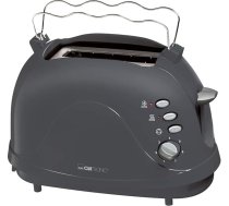 Clatronic® tosteris, 2 šķēļu tosteris, iebūvēts bulciņu piederums, uzsildīšana, atkausēšana, ātrās apstāšanās funkcija, 2 indikatori, atvilktne drupatām, kabeļa uztīšana, TA 3565 pelēks