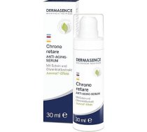 DERMASENCE Chrono Retare Anti-Ageing Serum 30 ml, pretnovecošanās serums pret grumbām un nogurušu ādu, ar hialuronu un ektīnu, mitrina, izlīdzina sausuma grumbiņas, sejai un dekoltē, bez smaržas, vegānisks
