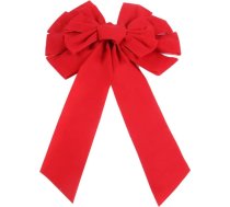Yurosiay Lielais sarkanais Ziemassvētku loku 25 x 45 cm sarkanais samta loks Lielie dekoratīvie loki Piekaramie Ziemassvētku eglīšu loki Ziemassvētku vainags Loks mājas durvīm kamīnam Svētku ballītei Iepakojumā 1 gab.