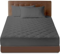 GC GAVENO CAVAILIA Easycare stepēts matrača pārvalks (135 x 190 cm) - hipoalerģisks 40 cm dziļš matrača pārvalks - polikvilnas matrača pārvalks, divvietīgs, mazgājams, antracīts