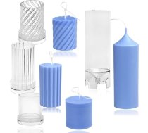 MILIVIXAY 4 x plastmasas sveču veidnes sveču izgatavošanai - tostarp stabiņa formas, spirāles formas, cilindra formas un tīrīšanas ripas forma - sveču veidnes bišu vaska svecēm - sveču izgatavošana