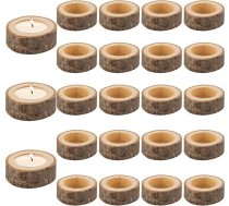MUXHEL Koka tējas gaismas turētāji, 24 gabali Votive Candle Holder Tealight Holder Koka Tealight Holder galda centrālie elementi ēdamistabai Kāzu pusei Mājas apdare