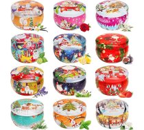 12 gabali Ziemassvētku dāvanu komplekts Aromatizētas sveces Dāvanu komplekts 2,5 oz Aromterapijas sveču dāvanu komplekts sievietēm Sveces Ziemassvētku dienai, dzimšanas dienai, Mātes dienai