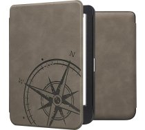 kwmobile Korpuss saderīgs ar Kobo Clara BW/Clara Colour/Tolino Shine (5) / Shine Color Case - mākslīgās ādas vāciņš - Compass Vintage Grey
