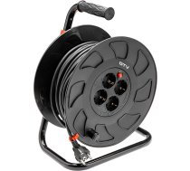 Kabeļa spole 30 m 220 - 240 V maiņstrāva 4X230 V IP20 Pagarināšanas kabelis melns 16 a/2300 W H05VV-F 3x1,5 mm2 GTV 2722