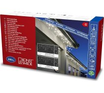 Konstsmide 2738-802 LED notekcauruļu gaismas ķēde / ārpus telpām (IP44) / 200 dzintara krāsas diodes / 24V ārējais transformators / balts kabelis