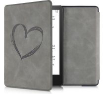 kwmobile Klapphülle kompatibel mit Amazon Kindle Paperwhite 11. Generation 2021 Hülle - Flipcase für Kindle Paperwhite Hülle aus Kunstleder - Herz Brush