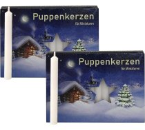 OLShop AG 2 leļļu sveces baltas apm. 7 x 65 mm (2 x 40 gab.) Leļļu gaismas miniatūras sveces Ziemassvētku sveces