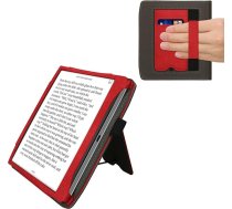 kwmobile Korpuss saderīgs ar Pocketbook Era/Era Colour Case - Flip korpuss ar siksniņu - mākslīgās ādas vāciņš - sarkans, tumši pelēks