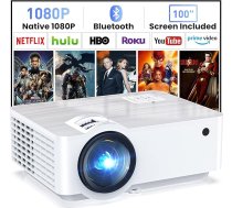 T TOPVISION Bluetooth 5.1 mini projektors - 9500 lūmenu multimediju mājas kinozāles projektors, 1080P ar 100 collu ekrānu, saderīgs ar HDMI, USB, AV, viedtālruni, planšetdatoru, televizora bloku, portatīvo datoru