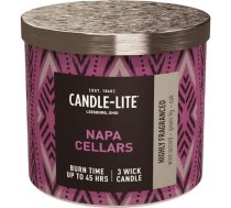 Candle Lite aromātiskā svece glāzē ar vāciņu | Napa Cellars | Ogu aromāta svece | 3 daktu svece | Ilgs degšanas laiks līdz 45 stundām | Liela izmēra svece (396 g)