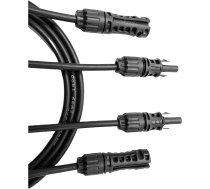 Stäubli Qabl pagarinājuma kabelis 2 x 1 m 4 mm² ar saules kontaktdakšu Original MC4 Evo2 Fotovoltaikas un saules kabelis ar kontaktdakšu PV saules sistēmas un balkonu elektrostacijas Saules paneļu pagarinājums (2 m)