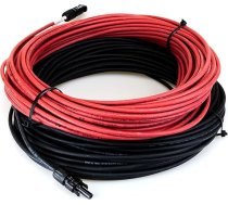 NAKA Saules paneļu pagarināšanas kabelis saules moduļiem, savienojuma kabelis fotoelementu saules fotoelementu sistēmām, saules kabelis, komplekts ar kontaktligzdu un kontaktdakšu MC4, vara kabelis, pagarināšanas kabelis, āra, 6 mm² x 20 m