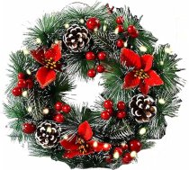 Ziemassvētku vainags Durvju vainags Ziemassvētku atkārtoti izmantojams mākslīgais vainags Ieejas durvju apdare Egļu vainags Baubles Ziedi logu durvju kamīna sienas dekoram
