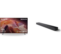 Sony BRAVIA KD-85X80L LED 4K HDR Google TV HT-A3000 3.1 kanālu Dolby Atmos skaņu panelis, melns