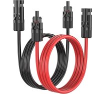 MOSWAG Saules kabelis 10 m, 4 mm² 12AWG Saules paneļu saules paneļu pagarināšanas kabelis, pagarināšanas kabelis ar kontaktdakšu un kontaktligzdu saules paneļu kontaktdakšai, saules kontrolierim, akumulatoram