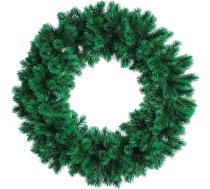 AKH® PVC Ziemassvētku vainags ar 180 uzgaļiem | 24 collas / 61 cm | Mākslīgais Ziemassvētku vainags priekšdurvīm, svētku durvju rotājums, tradicionālais svētku rotājums