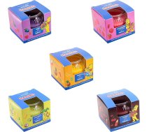 Haribo maza aromātiska svece stikla kārbā, 5 sveču komplekts dāvanu kastītē, maza aromātiska svece ar degšanas laiku līdz 20 stundām, 5 aromāti mājai, dāvanu ideja