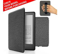 MyGadget futrālis Amazon Kindle Paperwhite 10. paaudzes (2019. gada modelis - J9G29R - 6 collas) ar siksniņu un automātiskās miega/modināšanas funkciju - flipa futrālis gaiši pelēkā krāsā