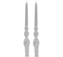 2 svečturu komplekts, roku darbs, balts, augstums 30 cm