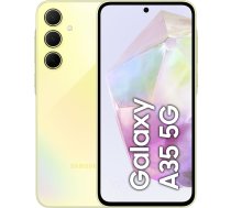 Samsung Galaxy A35 5G viedtālrunis, Android tālrunis bez līguma, 256 GB / 8 GB RAM, akumulatora darbības laiks 2 dienas, 50 MP kamera, lielisks citrons