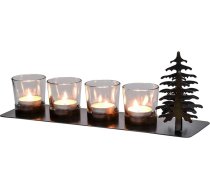 Marakešas Adventes vainags iegarenais sveču turētājs Jaminto Metal 35 cm garš - Ziemassvētku rotājums sveču josla Moderns