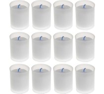 AROMATIS 12 x baltas sveces, 6,5 x 4,7 cm (diametrs) cm - votīvās sveces bez smaržas - Liturģisko novēlējumu sveces - degšanas laiks 24 stundas - augu parafīns