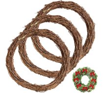 Dabīgs vīnogulāju vainags, 3 vīna zaru vainags, 20 cm Ziemassvētku rotangpalmas vainags, ar rokām pīti gredzeni, rotangpalmas vainagi DIY vainagam, Ziemassvētkiem, Helovīnam, Lieldienām