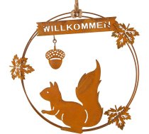 Logbuch-Verlag Rudens sagaidīšanas vainags uz durvīm 20 cm Rudens vainags ar virteni vāveri pakāršanai uz durvīm