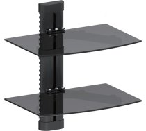 Maclean MC-662 8 kg Stikla plaukts pie sienas DVD atskaņotājam/Mediju atskaņotājam/Grāmatu konsolei PS3 TV/Hi-Fi Mēbeles Sienas iekārta Sienas iekārta Sienas plaukti Sienas stiprinājums, Sienas glabāšana, Plaukta kronšteins, Piekaramais plaukt