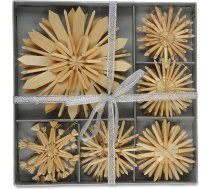 Riffelmacher 75317 Salmu zvaigžņu komplekts, 17 gabali, izmērs 6 - 11 cm, ar zelta pavedienu, tradicionāls eglīšu rotājums, zvaigznes, Ziemassvētki, piekaramais dekors, galda rotājums, Ziemassvētku eglīte,