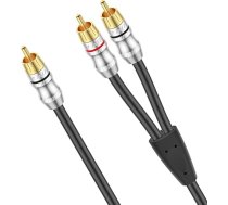 J&D RCA kabelis no 1 līdz 2 vīriešu Y sadalītāja digitālais stereo kabelis zemfrekvences skaļrunim Mājas kinozāles 4,5 metri