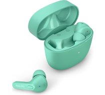 PHILIPS Truewireless Bluetooth austiņas ar mikrofonu/izturīgas pret sviedru iedarbību, iebūvētas ausīs, 18 stundu atskaņošanas laiks, klasisks dizains, ērti pieguļošas, bezvadu austiņas, TAT2206GR/00, zaļas krāsas