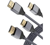 Basesailor 8K 60Hz HDMI kabelis 3M (2 gabali), 48 Gbps 7680P īpaši ātrdarbīgs HDMI 2.1 kabelis ar Dolby Vision, (HDMI 2.0/4K 120Hz), saderīgs ar Apple TV, Roku, Samsung QLED, Sony LG, PS4, PS5, Xbox