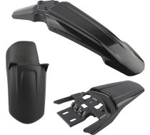Bampera aizsargu komplekts Sur Ron Light Bee/Segway X S X260 X160, viegli uzstādāms, nav nepieciešama urbšana vai griešana (melns, 3 priekšējie un aizmugurējie dubļusargi)