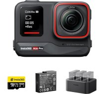 Insta360 Ace Pro izturības komplekts - kopā ar Leica izstrādāta ūdensizturīga rīcības kamera, 1/1,3" sensors un AI trokšņu samazināšana vislabākajai attēla kvalitātei, 4K120 kadri sekundē, 2,4" salokāms ekrāns