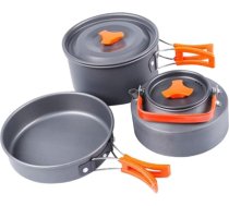 ibasenice 1 komplekts no 3 trīs trīsgalvu kempinga katlu komplekta Katls ēdiena gatavošanai Kempings ēdiena gatavošanas katls Pārnēsājams kempinga rīks Kempinga katli Kempinga piederumi Kempinga piederumi Alumīnija sakausējums