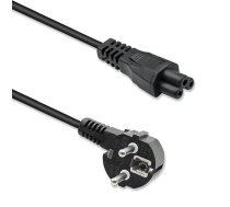 Leņķveida schuko | iec c5 | āboliņš | 3x1.0mm2 |1.5m barošanas kabelis