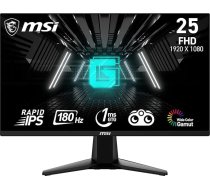 MSI G255F 24,5" FHD spēļu monitors - 1920 x 1080 Rapid IPS panelis, 180 Hz / 1 ms (GtG), 99% sRGB krāsu telpa, adaptīvā sinhronizācija - DP 1.2a, HDMI 2.0b CEC