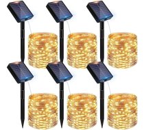 Peasur 6 gab. 6 x 12 m 120 m 120 LED saules pasaku gaisma ārā, izturīga pret laikapstākļiem, 8 režīmi IP65 ūdensizturīga vara stiepļu pasaku gaisma balkonam, dārzam, pusei, kāzām, kāzu svinībām