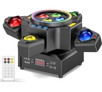 150 W kustīgās galvas skatuves gaismas staru kūlis, RGBW LED 4 lampu rokas mazgāšanas prožektors ar tālvadības pulti Zelta stroboskopa ballīšu gaismas lukturis disko DJ bāriem dzimšanas dienas svinībām