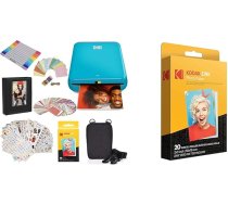 KODAK Step tūlītējas drukāšanas printeris ar Bluetooth/NFC un 2 collu x3 augstas kvalitātes cinka fotopapīru (20 lapas), saderīgs ar Printomatic Smile un Step kamerām un printeriem, 20 eksemplāru iepakojumā (1 iepakojums)