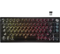 Corsair K65 Plus bezvadu 75% RGB karsti nomaināma mehāniskā spēļu tastatūra - iepriekš eļļoti taktilo MLX Fusion slēdži - divu slāņu skaņas slāpēšana - PBT taustiņu vāciņi - QWERTY NA - melna