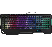 NGS GKX-450- spēļu membrānveida tastatūra ar RGB apgaismojumu, itāļu QWERTY tastatūra, programmējama, 19 multimediju taustiņi, 1,8 m kabelis, melna