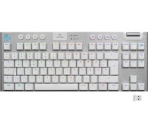 Logitech G915 LIGHT SPEED TKL bezvadu mehāniskā spēļu klaviatūra bez ciparu tastatūras, taustāms GL pogu slēdzis ar zema profila LIGHTSYNC RGB, īpaši plāna, 40 stundu akumulatora darbības laiks, QWERTY, balta