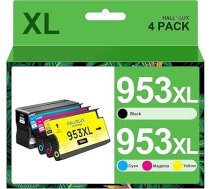 HALLOLUX 953XL 953 XL iespiedpapīru kasetnes HP 953 XL HP Officejet Pro 8720 8730 7740 7730 7720 8718 8725 8715 8728 8218 8719 8740 8210 8216 8710 (melna, ciāna, dzeltena, dzeltena, 4 iepakojumi)