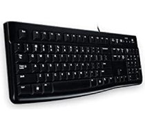 Logitech K120 Biznesa vadu tastatūra Windows un Linux operētājsistēmām, USB ports, Silent Touch, izturīga, noturīga pret šļakatām, tastatūras statīvs, Lietuvas izkārtojums - melna