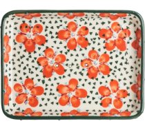 Tranquillo Liels taisnstūra formas ziepju trauku turētājs Ziedu keramikas taisnstūra forma ar caurumiem ūdens novadīšanai 13 x 10 x 2 cm