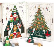 ETS - bioloģiskās tējas grāmatas tējas adventes kalendārs, 24 x augļu tēja, zāļu tēja, Ziemassvētku tēja un izceļ lielu grāmatu adventes kalendāru ar kompostējamiem piramīdas maisiņiem