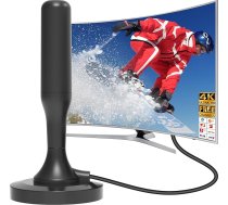 DVBT2 TV antena - DVB-T un DVB-T2 HD TV antena, digitālā iekštelpu TV antena - DVBT2 antena 360 grādu uztveršanai - ar magnētisko pamatni, atbalsta 4K HD kanālus